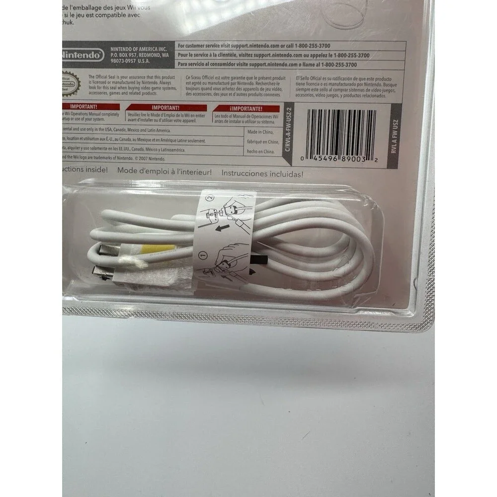 Nintendo Wii Nunchuk Controller White OEM RVL-004 New Sealed